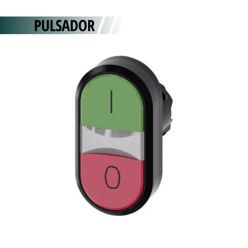 PULSADOR DOBLE ACT ROJO/VERDE RAS C/S CONTACTOS