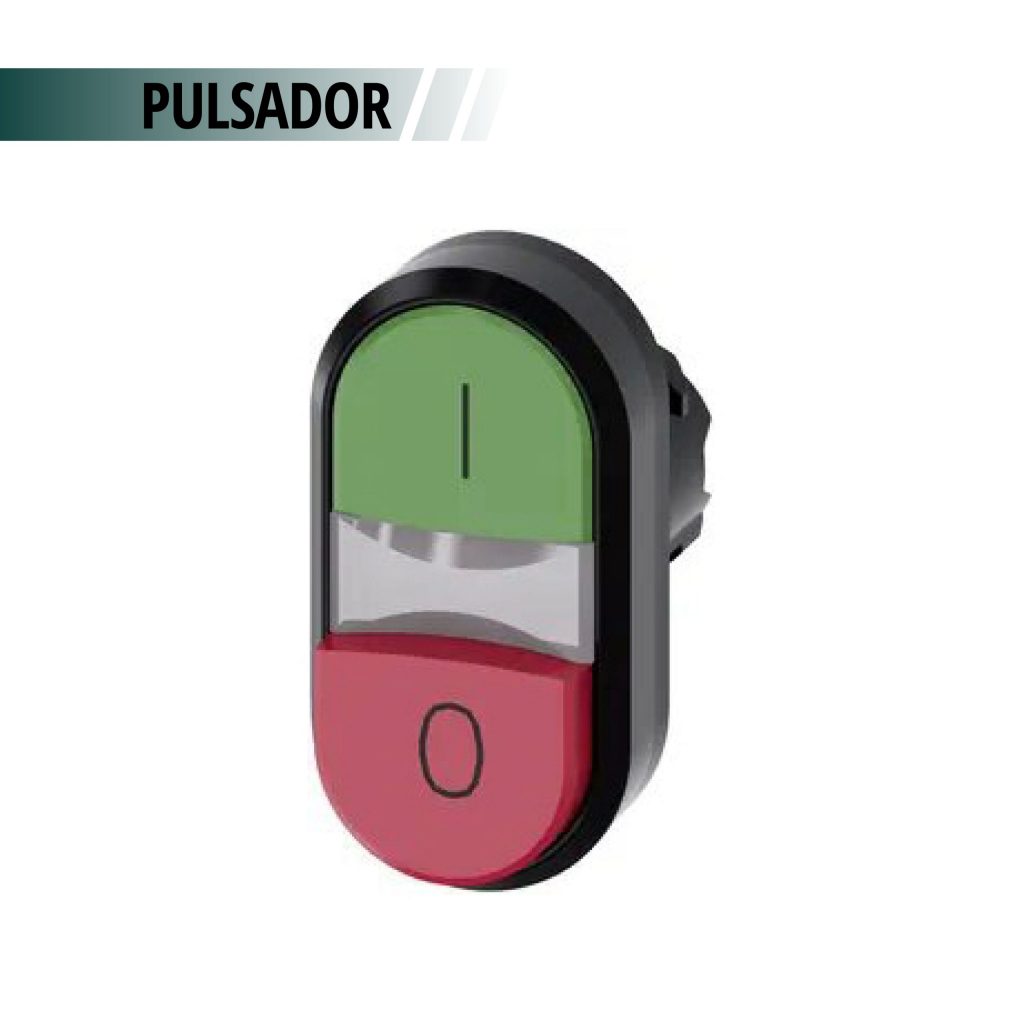 PULSADOR DOBLE ACT VERDE/ROJO SALIENTE S/CONTACTOS